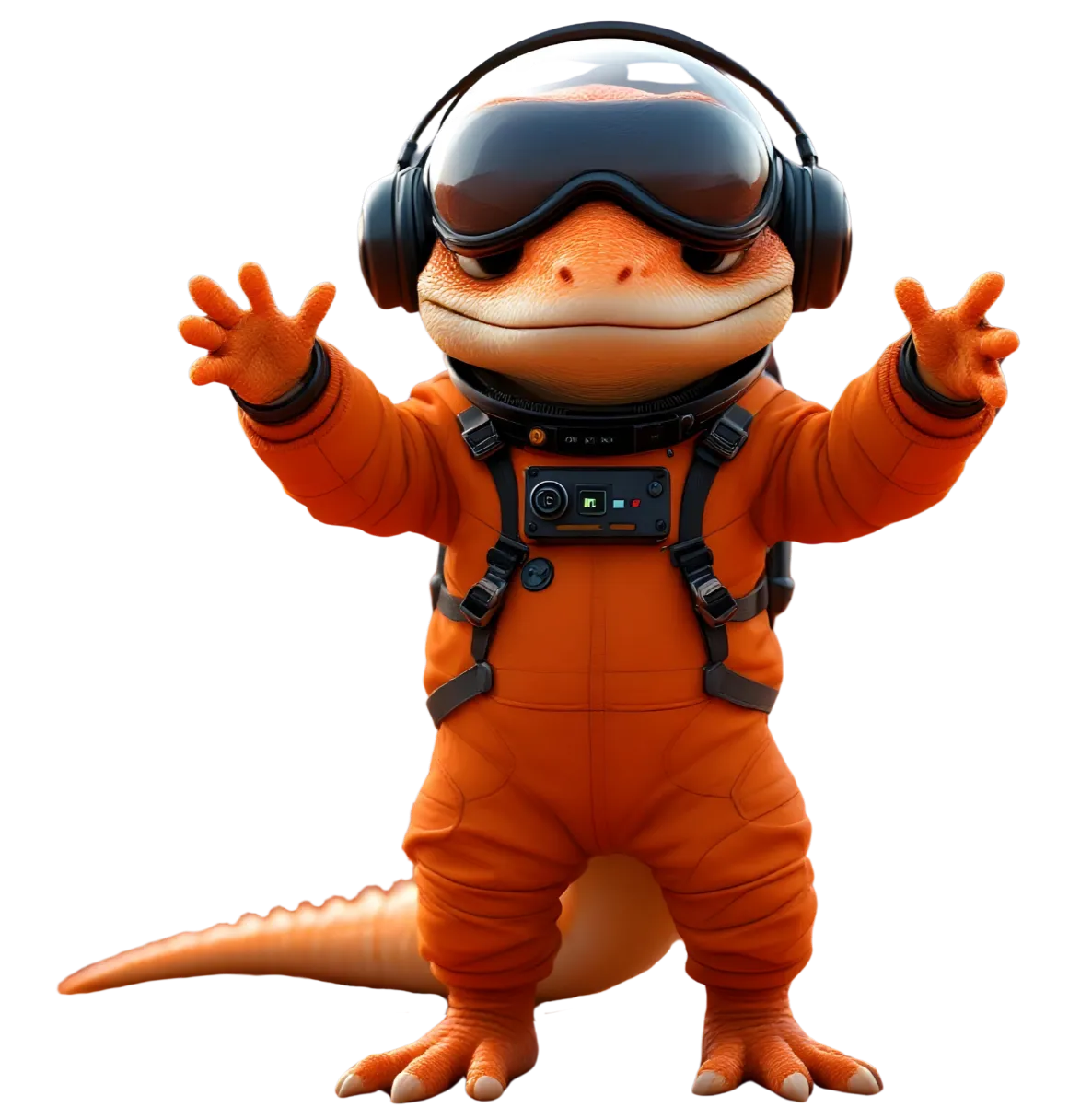 chameleon in space suit